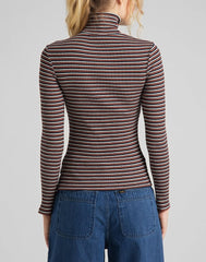 DAMSKI SWETER LEE LS STRIPED RIB TEE BURNT OCRA L40SYLOM 112108741