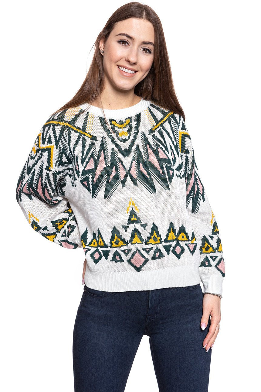 DAMSKI SWETER WRANGLER GEO KNIT CLOUD BLUE W8N5QCB03 112132405