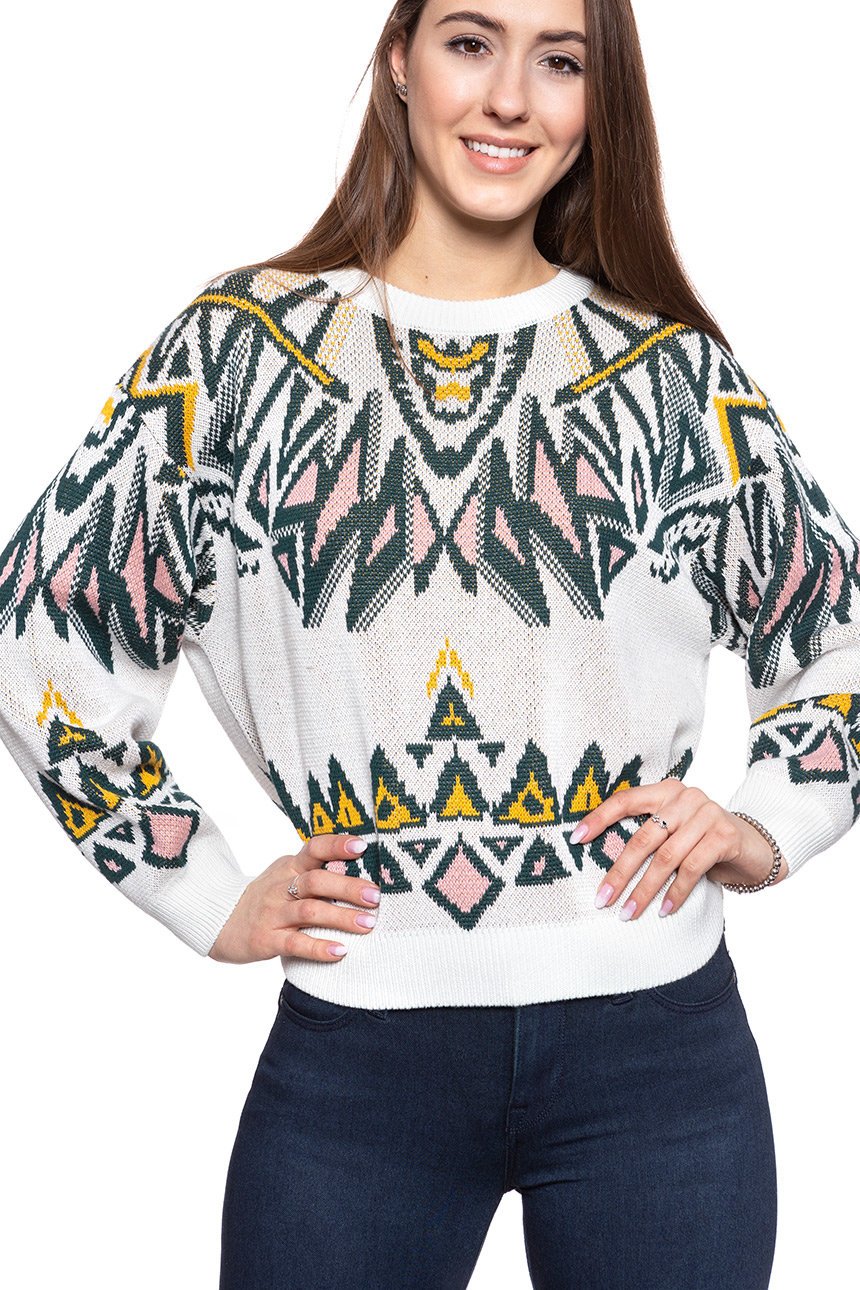 DAMSKI SWETER WRANGLER GEO KNIT CLOUD BLUE W8N5QCB03 112132405