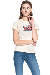 DAMSKI T-SHIRT LEE CREW NECK TEE BLEACHED SAND L41LYGOC 112109072