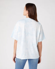 DAMSKI T-SHIRT WRANGLER HIGH NECK GIRLFRIEND BLUE TIE DYE W7Q9-GH-B27 112132090