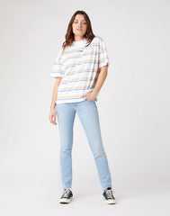 DAMSKI T-SHIRT WRANGLER HIGH NECK GIRLFRIEND WHITE W7Q9GHX12 112132091