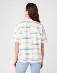 DAMSKI T-SHIRT WRANGLER HIGH NECK GIRLFRIEND WHITE W7Q9GHX12 112132091