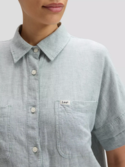 DAMSKIE KOSZULA LEE SS LOOSE UTILITY SHIRT DESERT SAGE 112376978