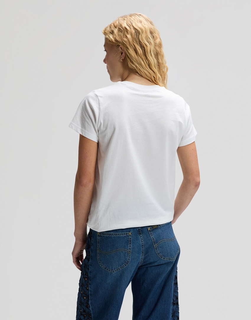 DAMSKIE KOSZULKA LEE LOGO TEE BRIGHT WHITE 112377788