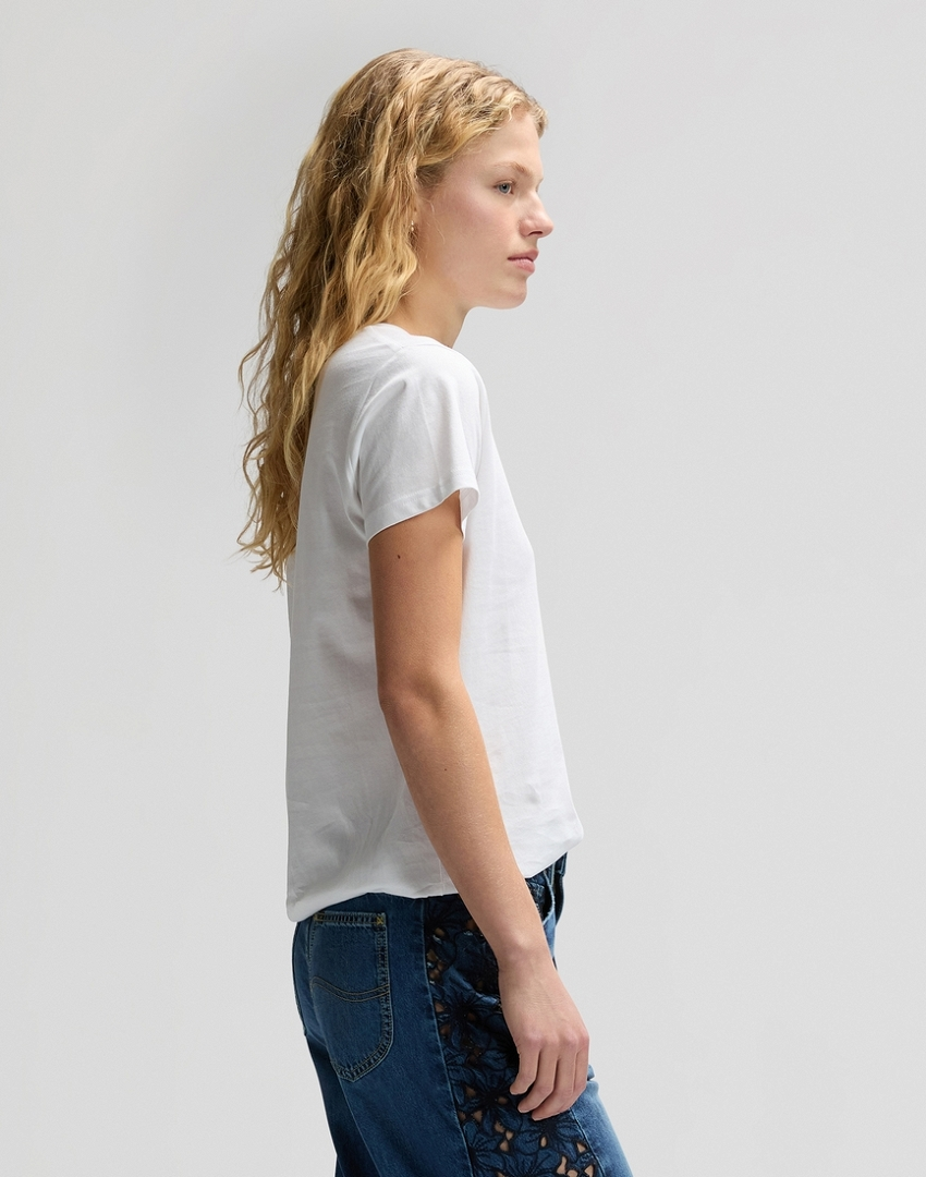DAMSKIE KOSZULKA LEE LOGO TEE BRIGHT WHITE 112377788