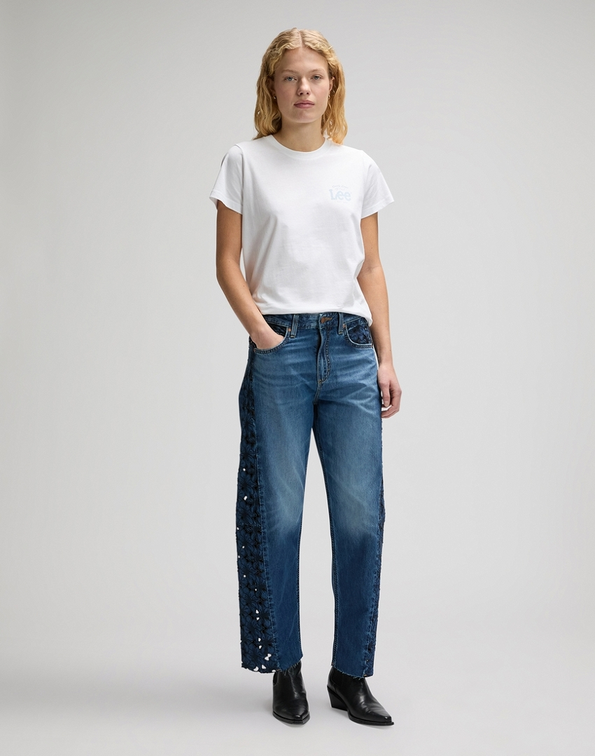 DAMSKIE KOSZULKA LEE LOGO TEE BRIGHT WHITE 112377788