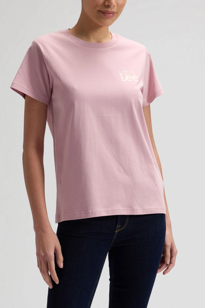 DAMSKIE KOSZULKA LEE LOGO TEE SOFT MAUVE 112377777