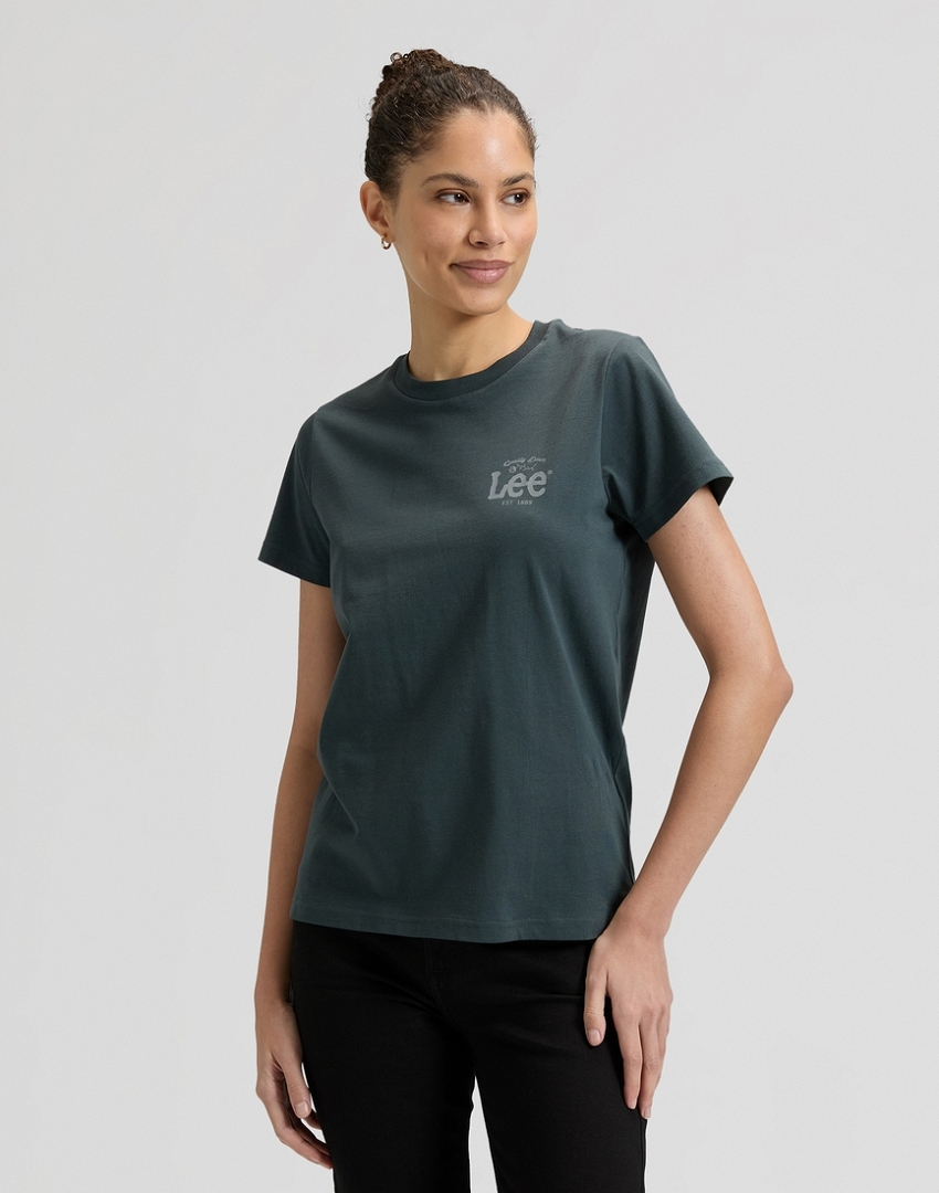 DAMSKIE KOSZULKA LEE LOGO TEE WASHED BLACK 112377778