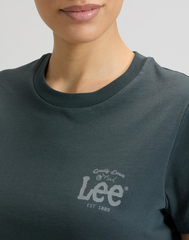 DAMSKIE KOSZULKA LEE LOGO TEE WASHED BLACK 112377778