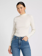 DAMSKIE KOSZULKA LEE MOCK NECK ECRU 112370950