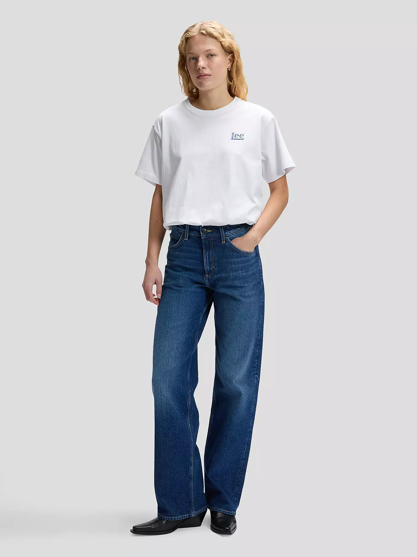 DAMSKIE KOSZULKA LEE MODERN MAKER TEE BRIGHT WHITE 112377785
