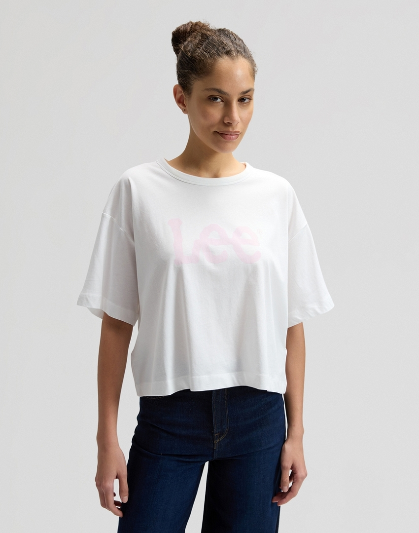 DAMSKIE KOSZULKA LEE SS CROPPED TEE BRIGHT WHITE 112377781