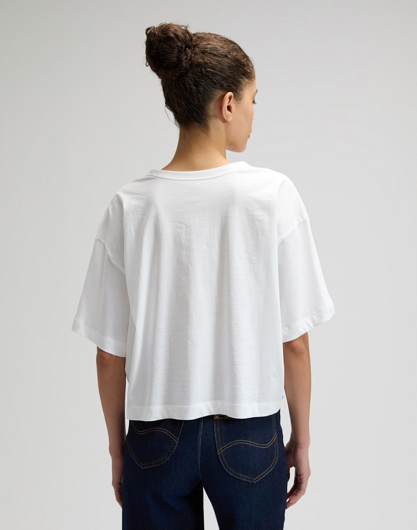 DAMSKIE KOSZULKA LEE SS CROPPED TEE BRIGHT WHITE 112377781