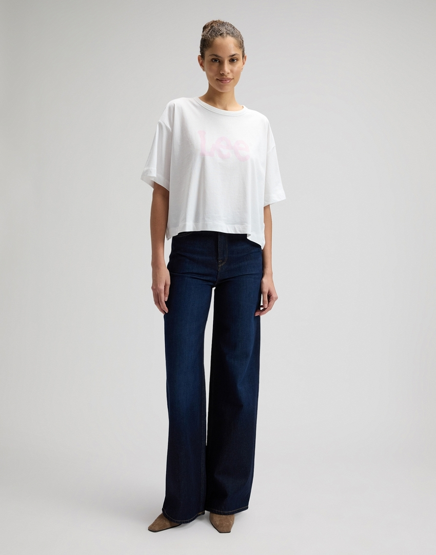 DAMSKIE KOSZULKA LEE SS CROPPED TEE BRIGHT WHITE 112377781