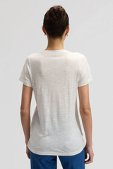DAMSKIE KOSZULKA LEE V NECK ECRU 112377020