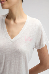 DAMSKIE KOSZULKA LEE V NECK ECRU 112377020