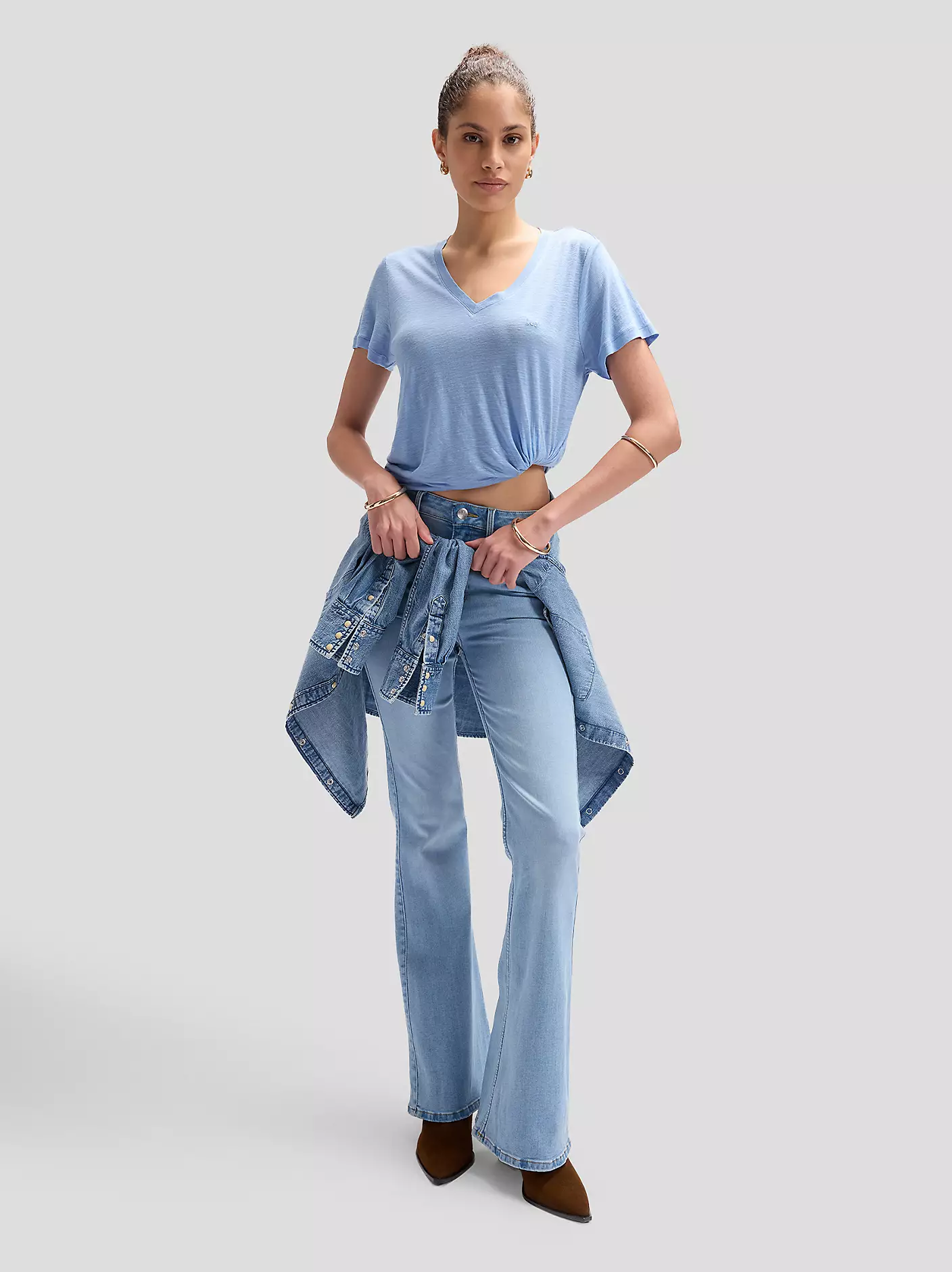 DAMSKIE KOSZULKA LEE V NECK TEE HALOGEN 112377023