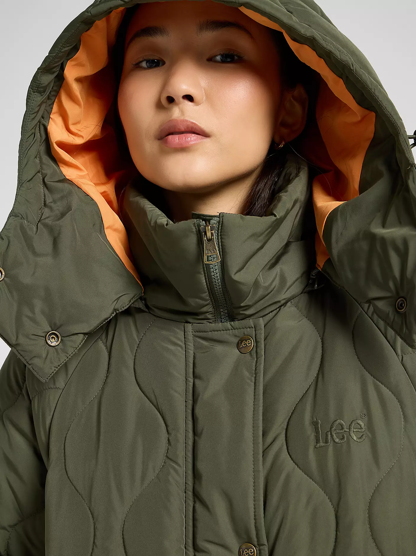 DAMSKIE KURTKA LEE LONG PUFFER OAK MOSS 112370874