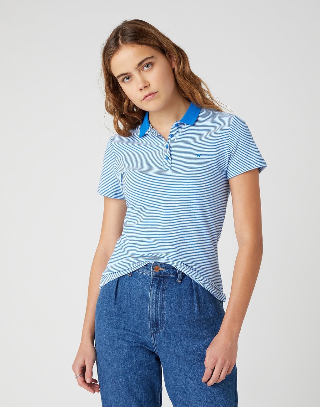 DAMSKIE POLO WRANGLER POLO STRONG BLUE 112132078