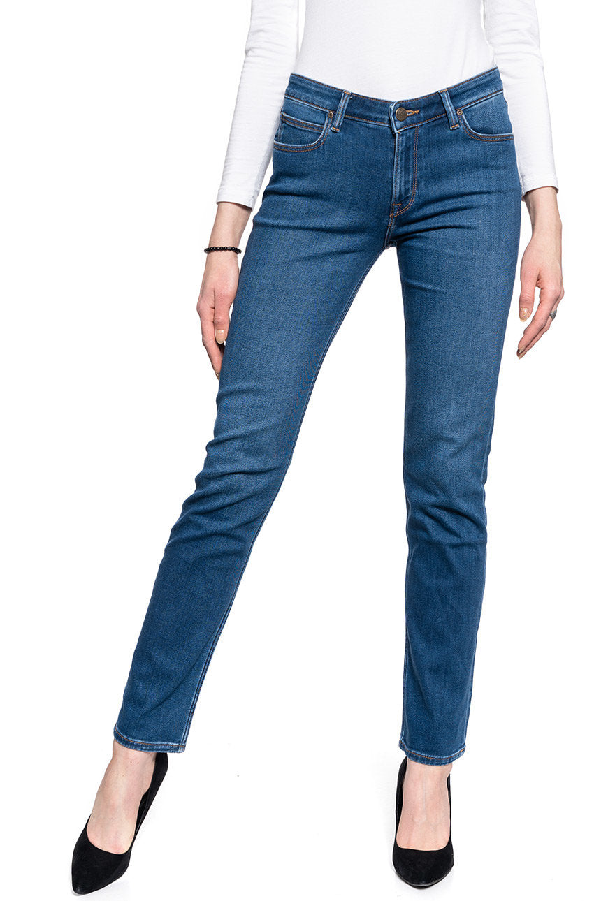 DAMSKIE SPODIE JEANSOWE LEE MARION STRAIGHT MID WORN IN RAY L301NOWH 112105868
