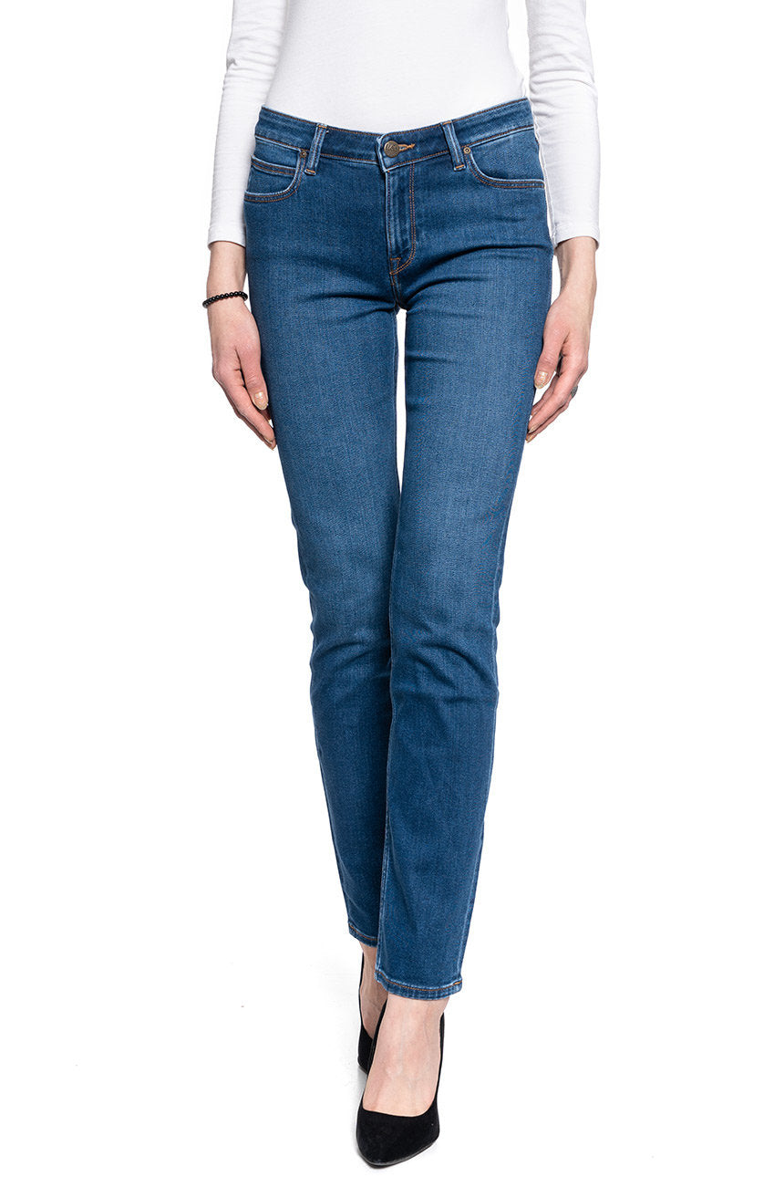 DAMSKIE SPODIE JEANSOWE LEE MARION STRAIGHT MID WORN IN RAY L301NOWH 112105868