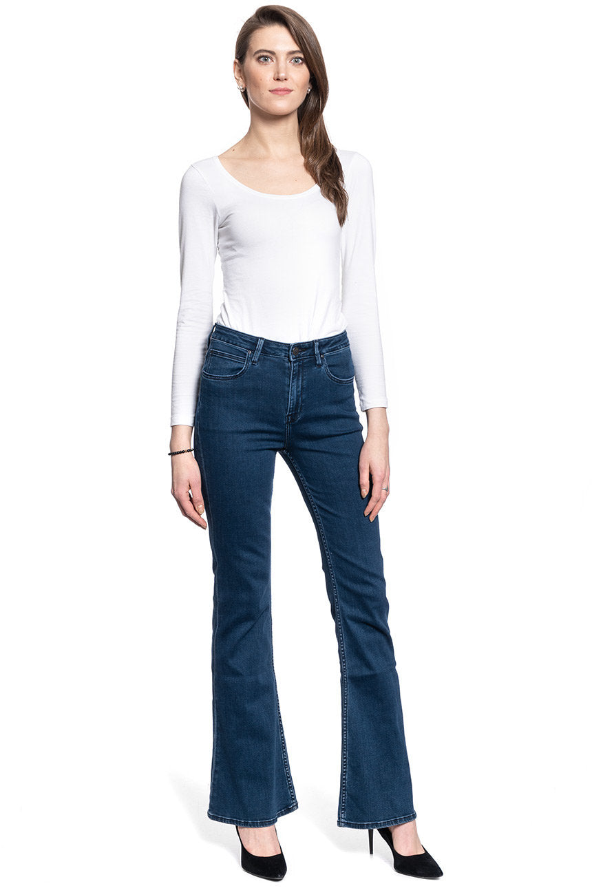 DAMSKIE SPODNIE JEANSOWE LEE BREESE DARK JONI L32YPHWV 112107749