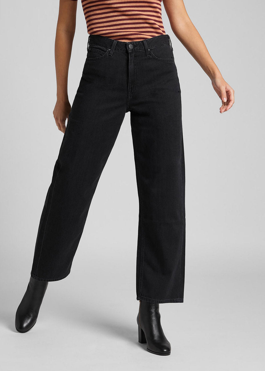 DAMSKIE SPODNIE JEANSOWE LEE WIDE LEG BLACK DUNS L30SNECY 112106657
