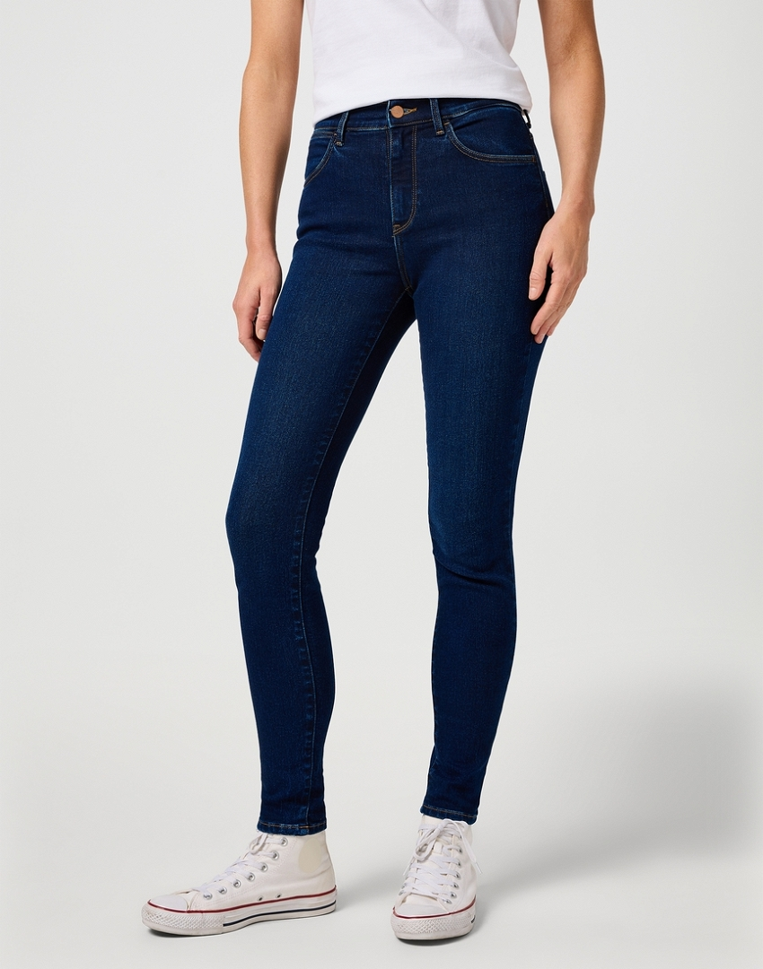 DAMSKIE SPODNIE JEANSOWE WRANGLER HIGH SKINNY CLASSIC INDIGO 112362301