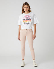 DAMSKIE SPODNIE JEANSOWE WRANGLER SKINNY CROP NATURAL PINK W28M-JT-30L 112128465