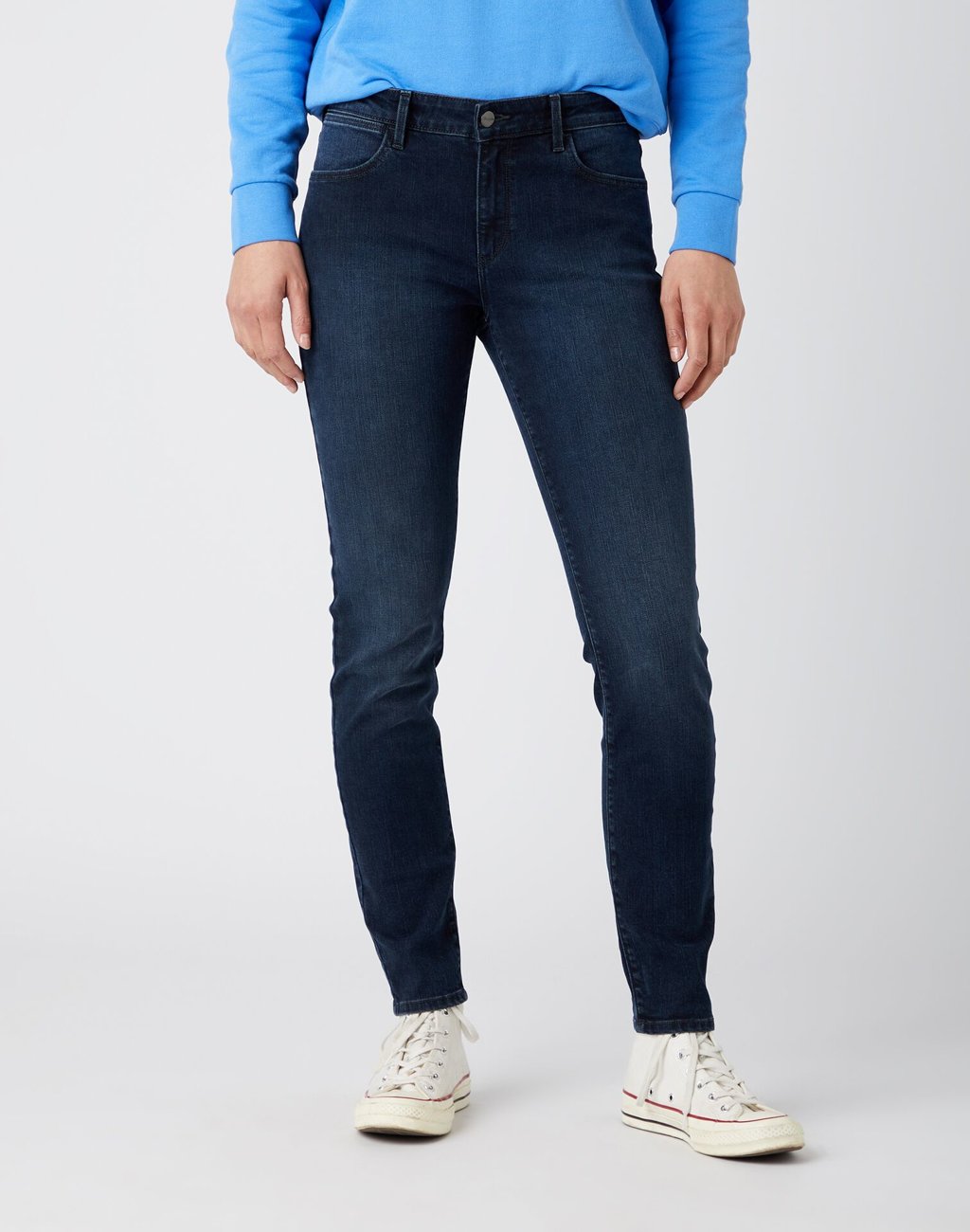 DAMSKIE SPODNIE JEANSOWE WRANGLER SKINNY NIGHTTIME BLACK W28KLT86R 112141286