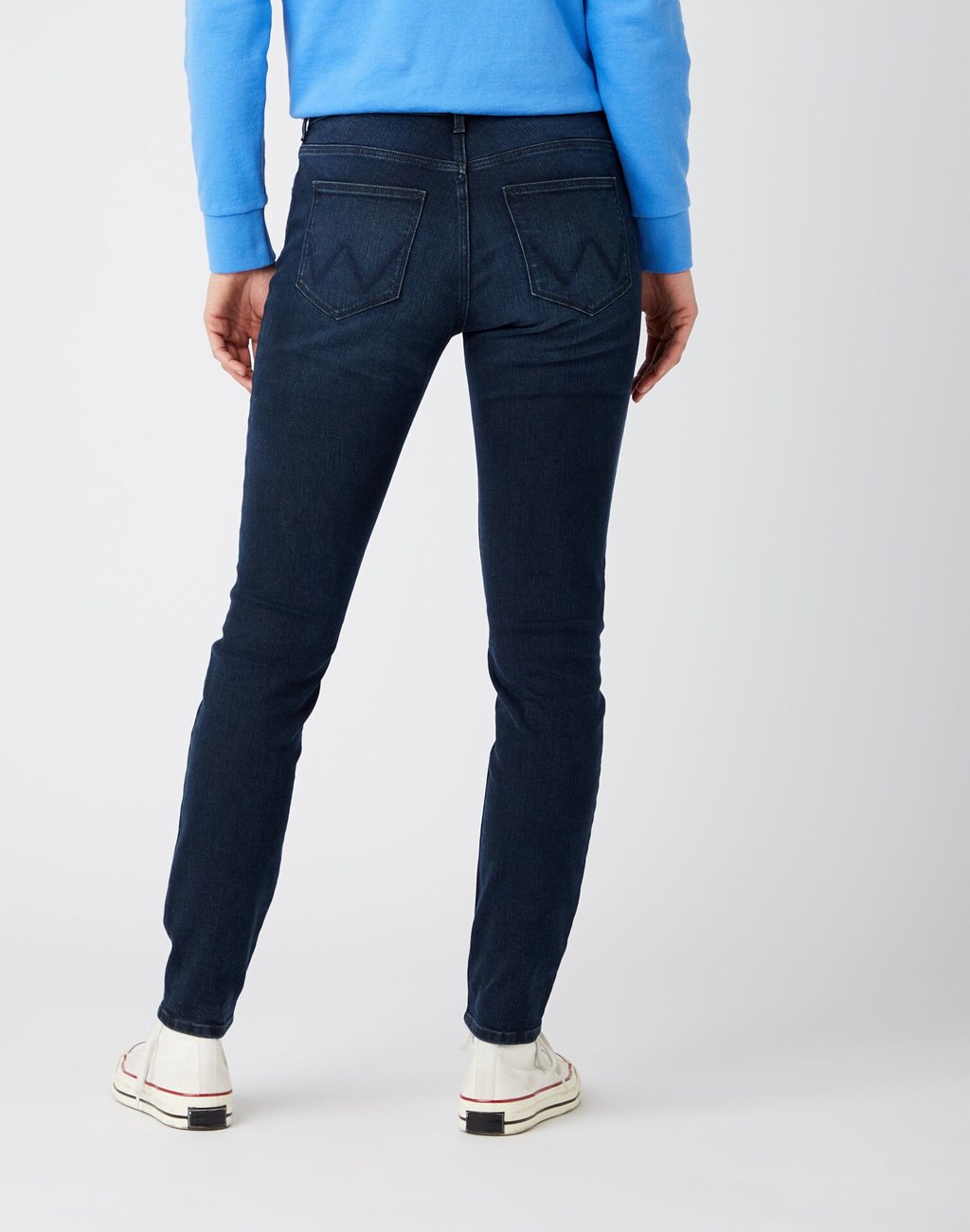 DAMSKIE SPODNIE JEANSOWE WRANGLER SKINNY NIGHTTIME BLACK W28KLT86R 112141286