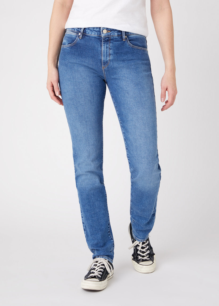 DAMSKIE SPODNIE JEANSOWE WRANGLER SLIM MORE BLUES W28L-KG-53S 112128402