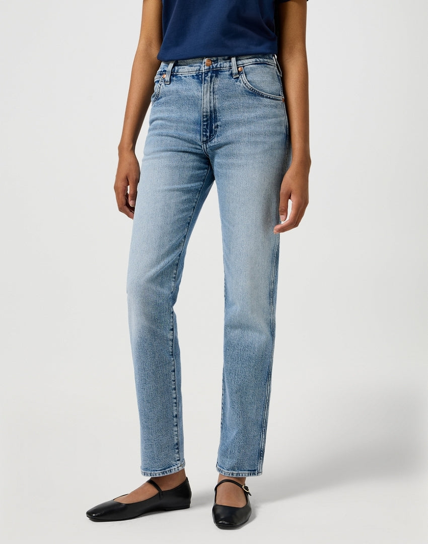 DAMSKIE SPODNIE  JEANSOWE WRANGLER SUNSET FROSTY SILVER 112356409