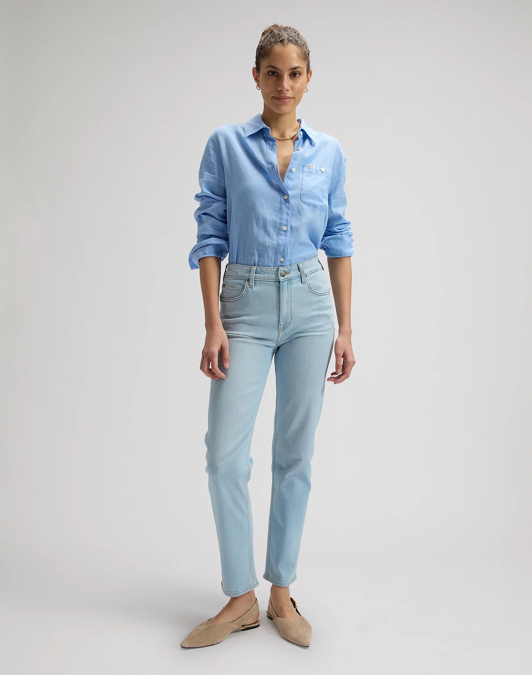 Damskie Spodnie Jeansowe Lee Carol Light Retreat 112376631