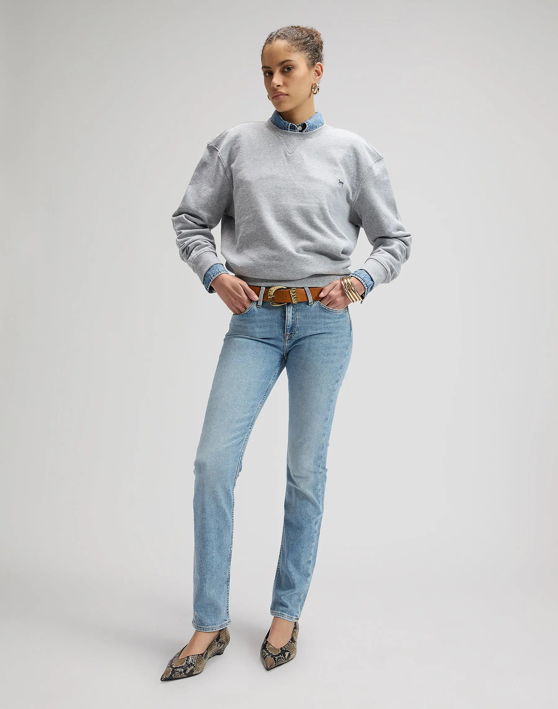 Damskie Spodnie Jeansowe Lee Elly Light Approach 112376705