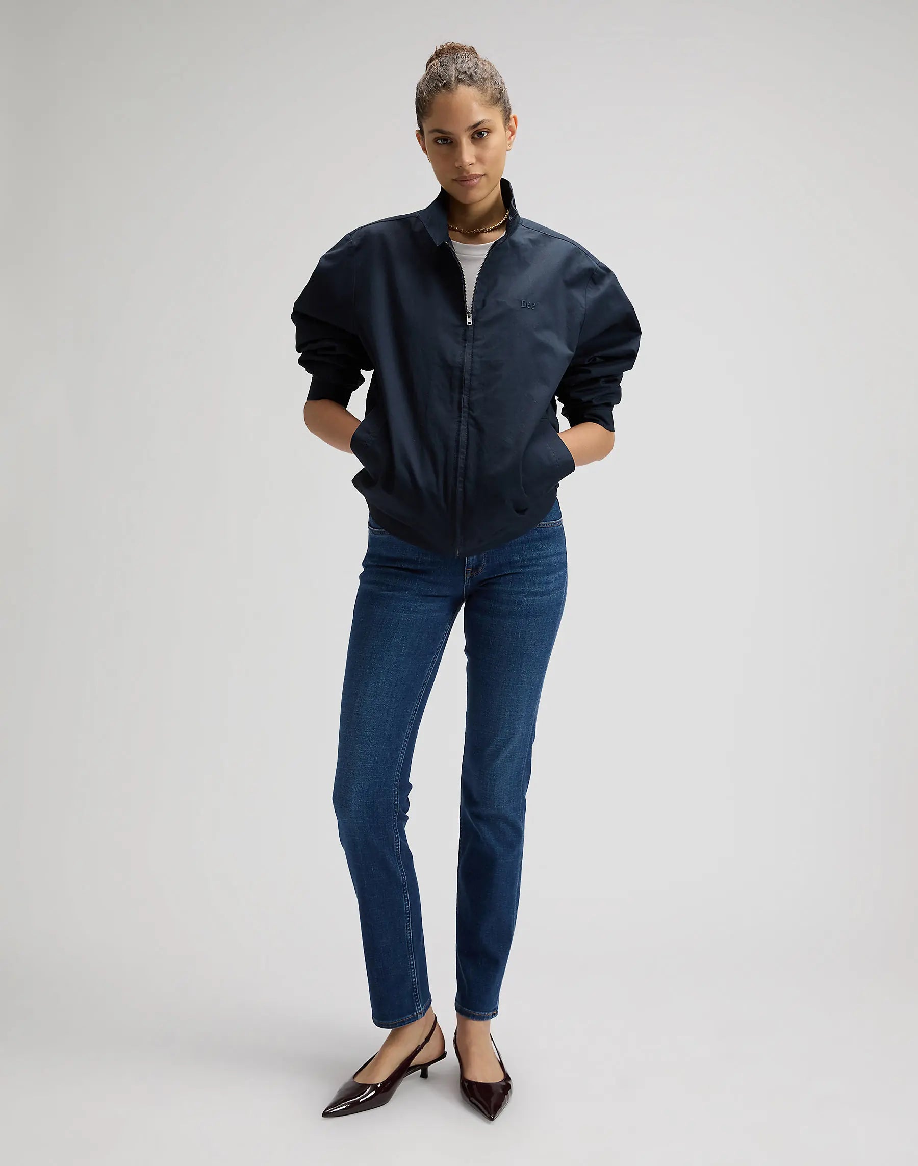 Damskie Spodnie Jeansowe Lee Elly Mid Voyage 112376706