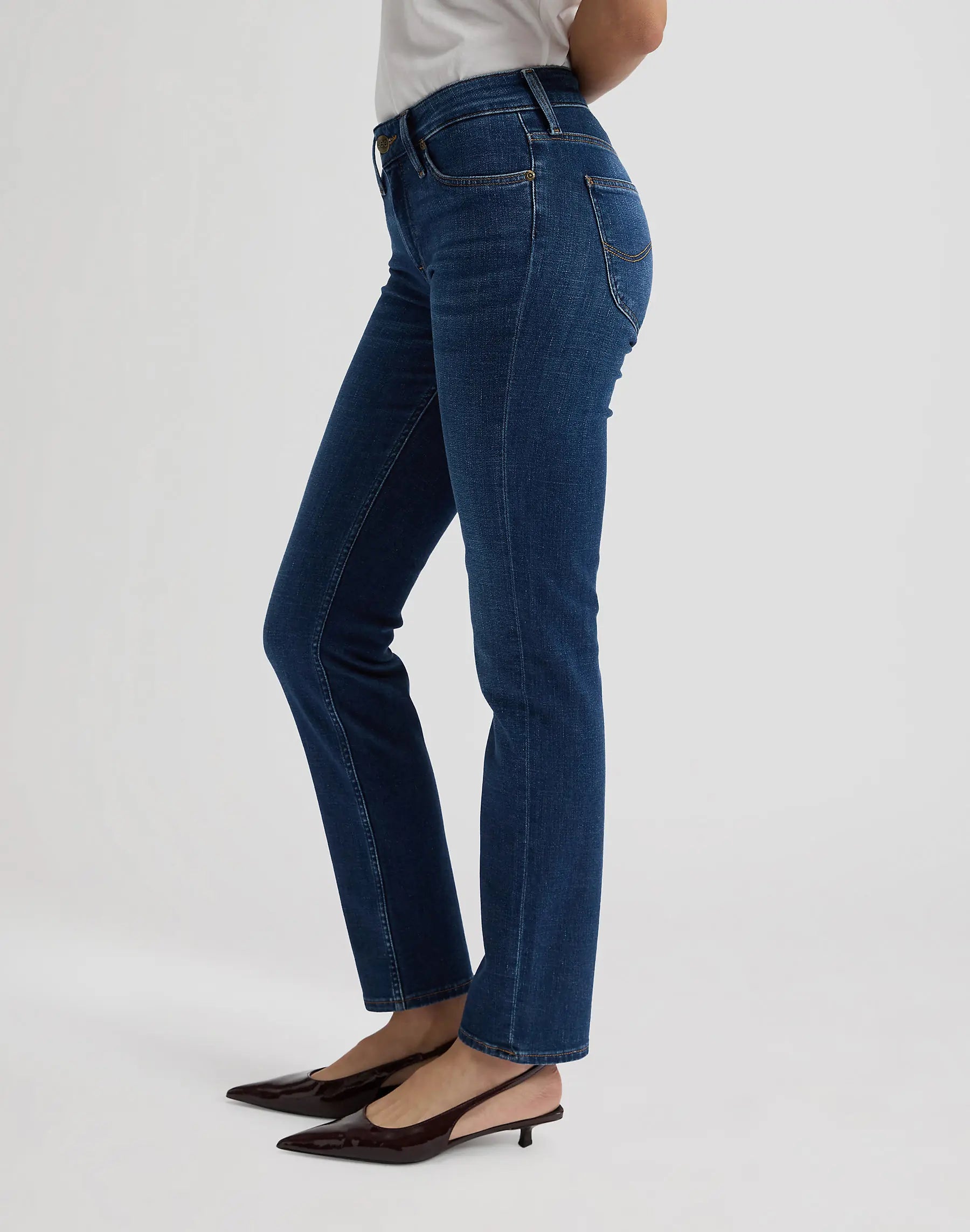 Damskie Spodnie Jeansowe Lee Elly Mid Voyage 112376706