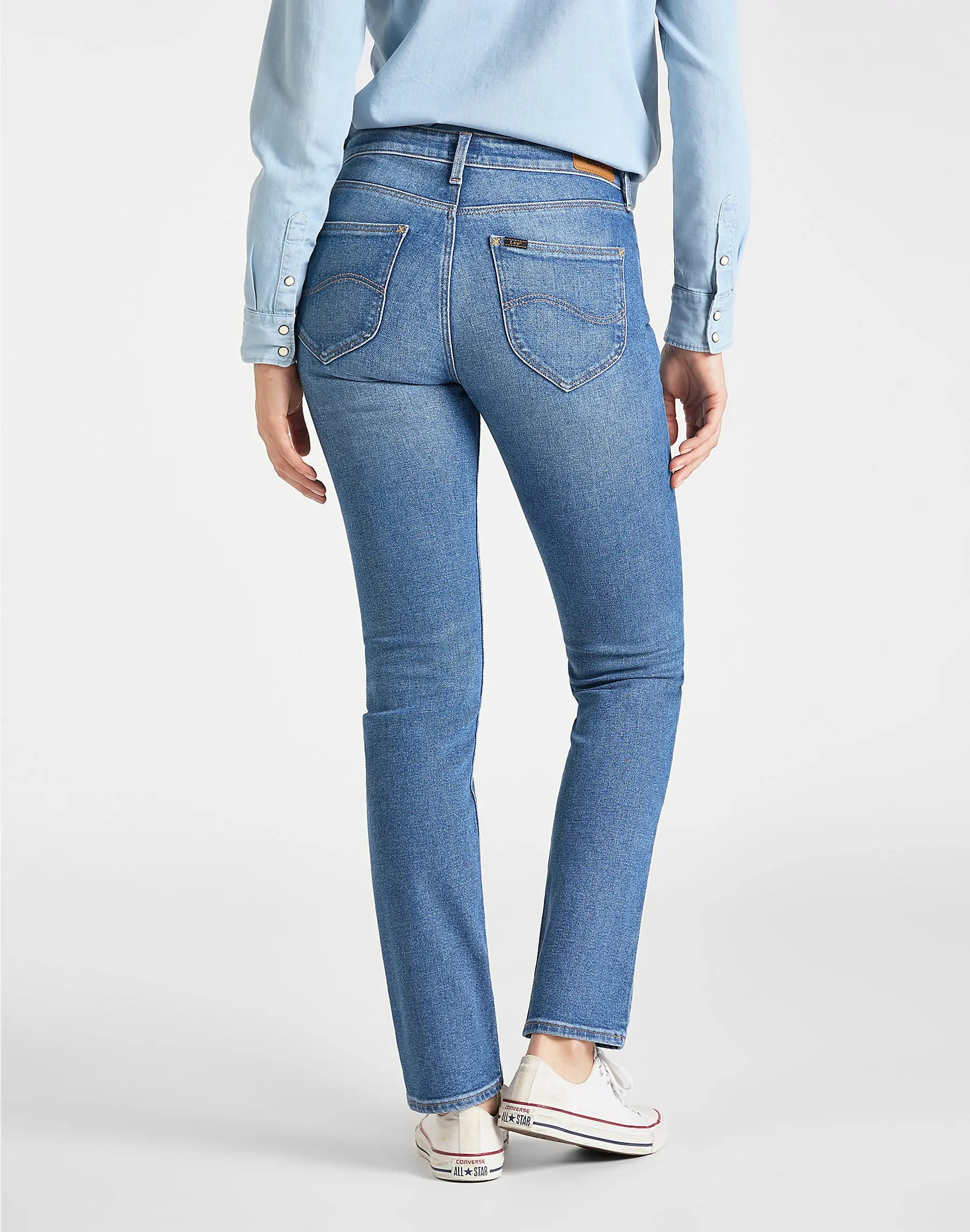 DAMSKIE SPODNIE LEE MARION STRAIGHT MID HACKETT 112105770