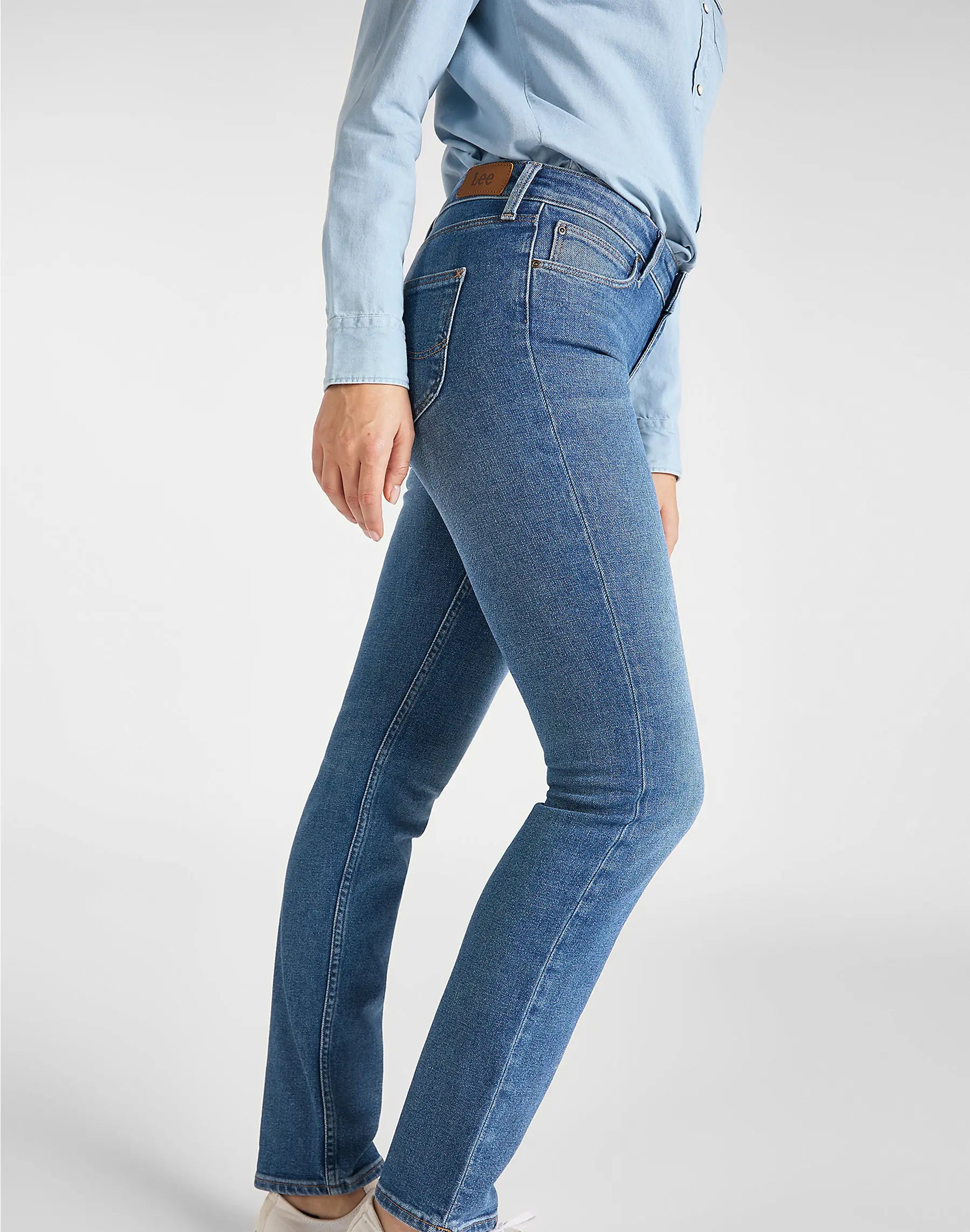 DAMSKIE SPODNIE LEE MARION STRAIGHT MID HACKETT 112105770