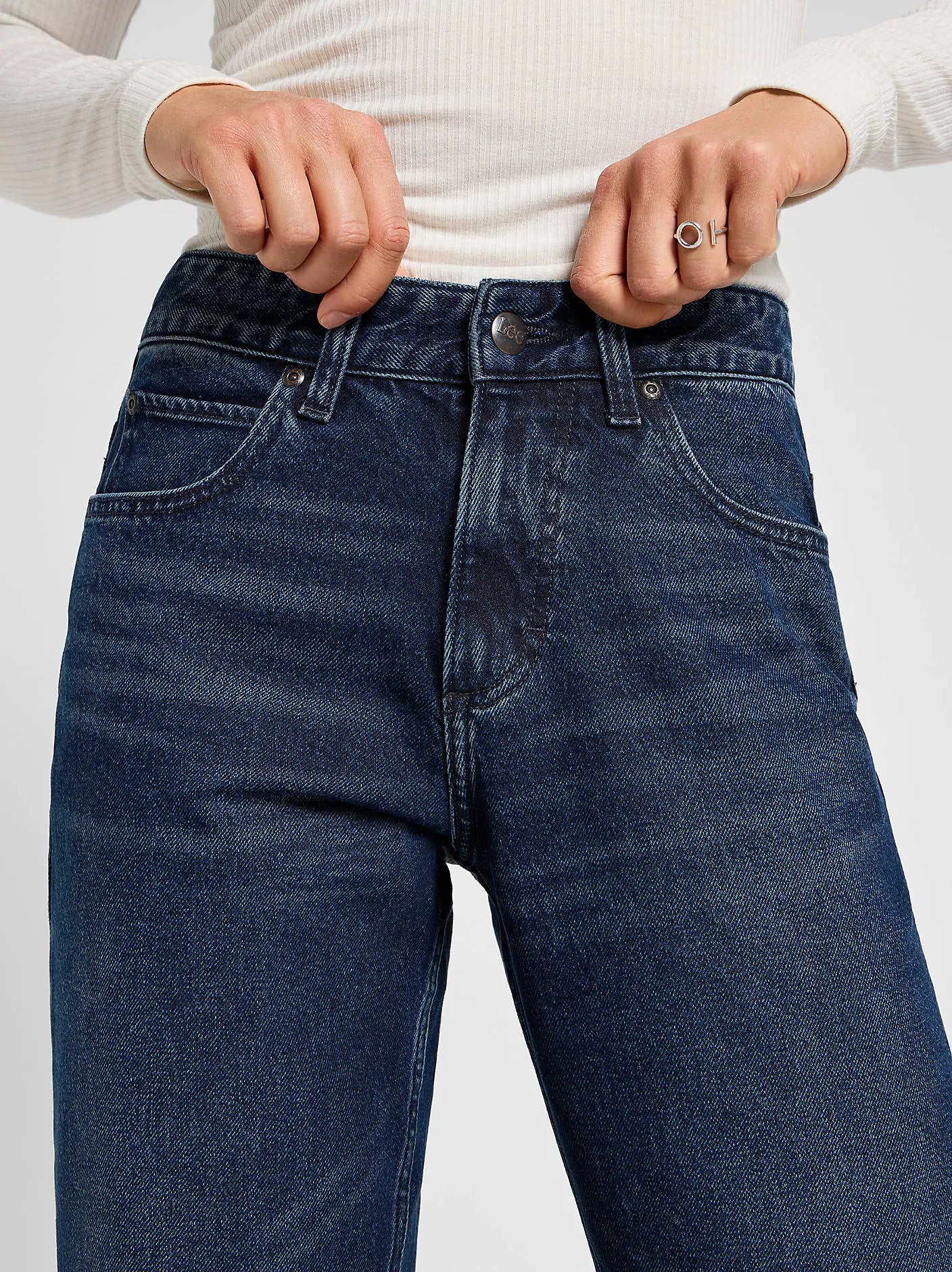 Damskie Spodnie Lee Rider Classic Dark Indigo 112355271
