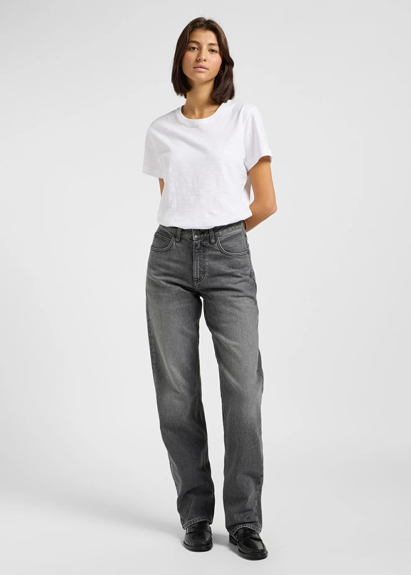 Damskie Spodnie Lee Rider Classic Duck Grey 112363808