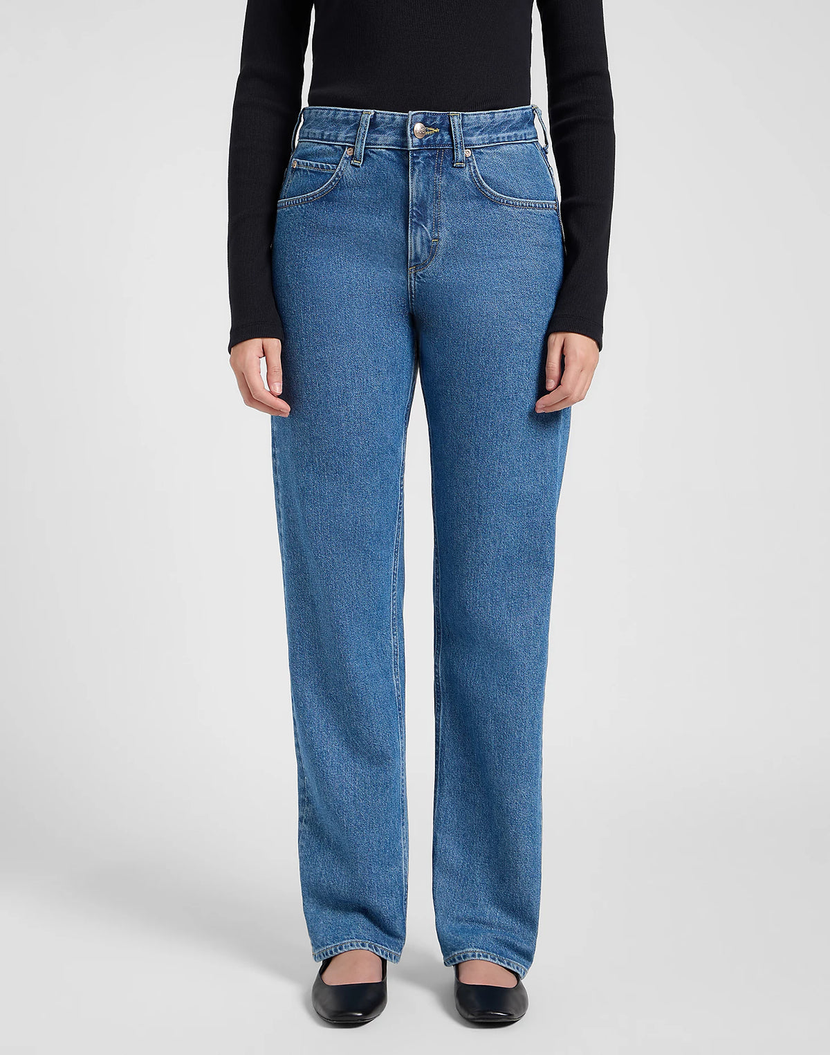 Damskie Spodnie Lee Rider Classic Medium Blue 112370910