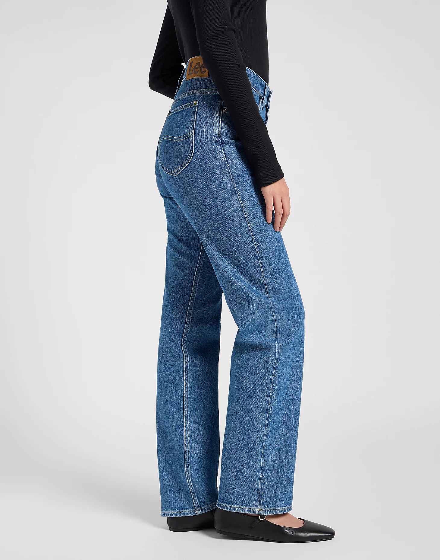 Damskie Spodnie Lee Rider Classic Medium Blue 112370910