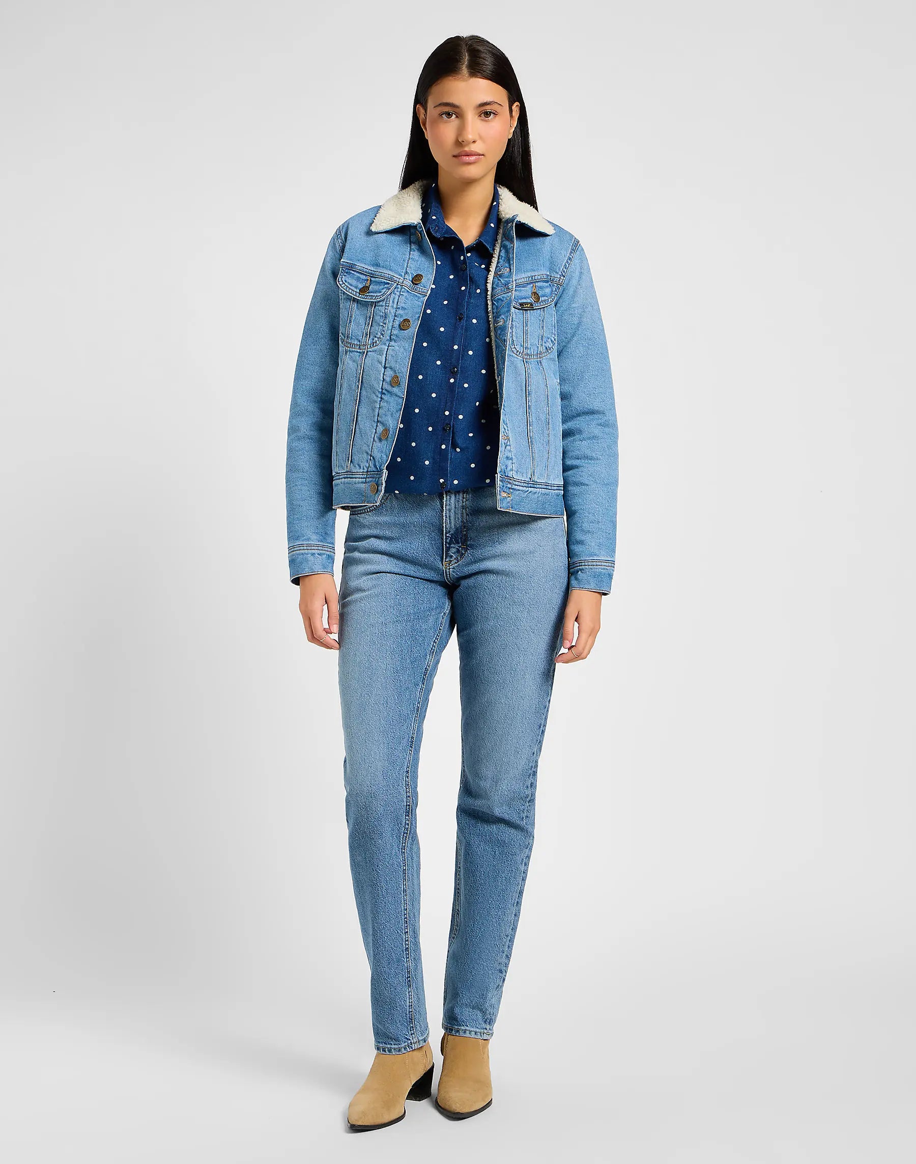 Damskie Spodnie Lee Rider Jeans Modern Mid 112341337