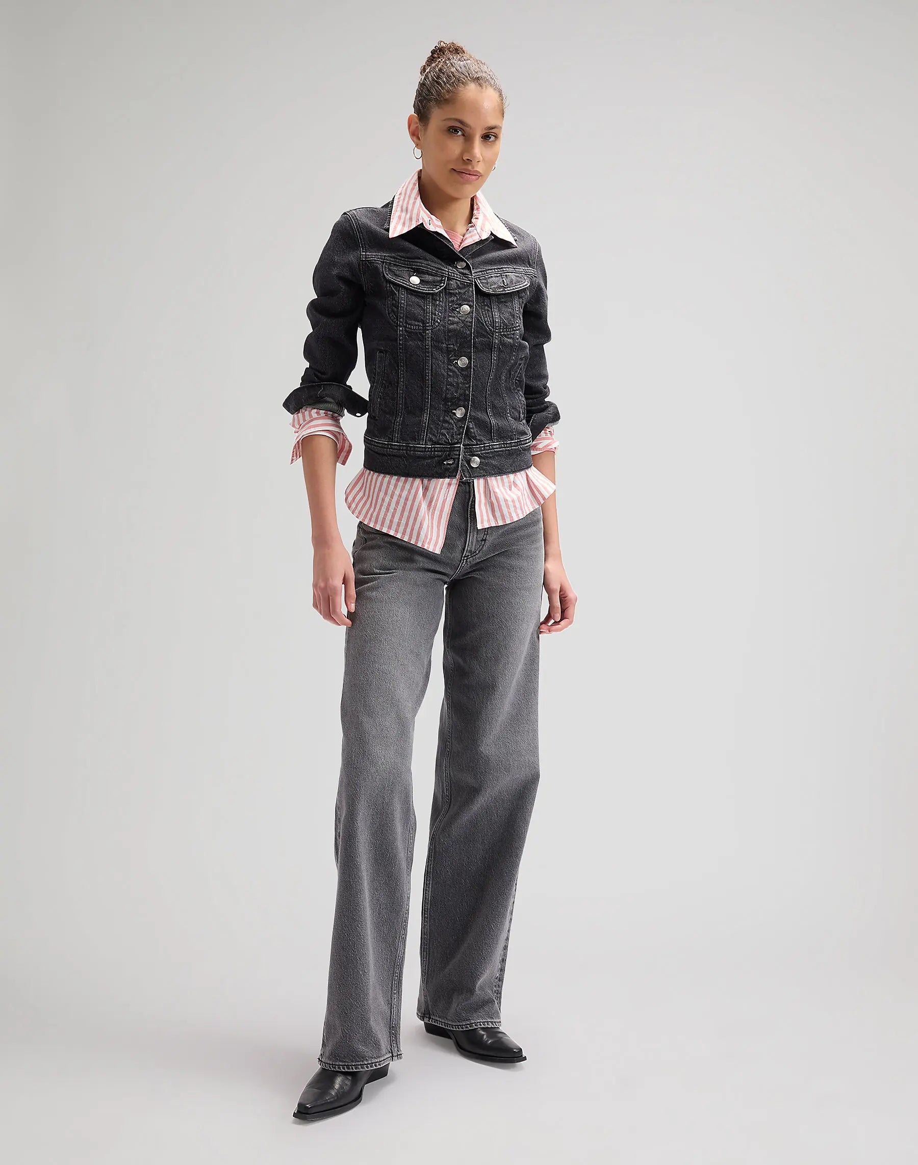 Damskie Spodnie Jeansowe Lee Rider Loose Blackbeery 112376693