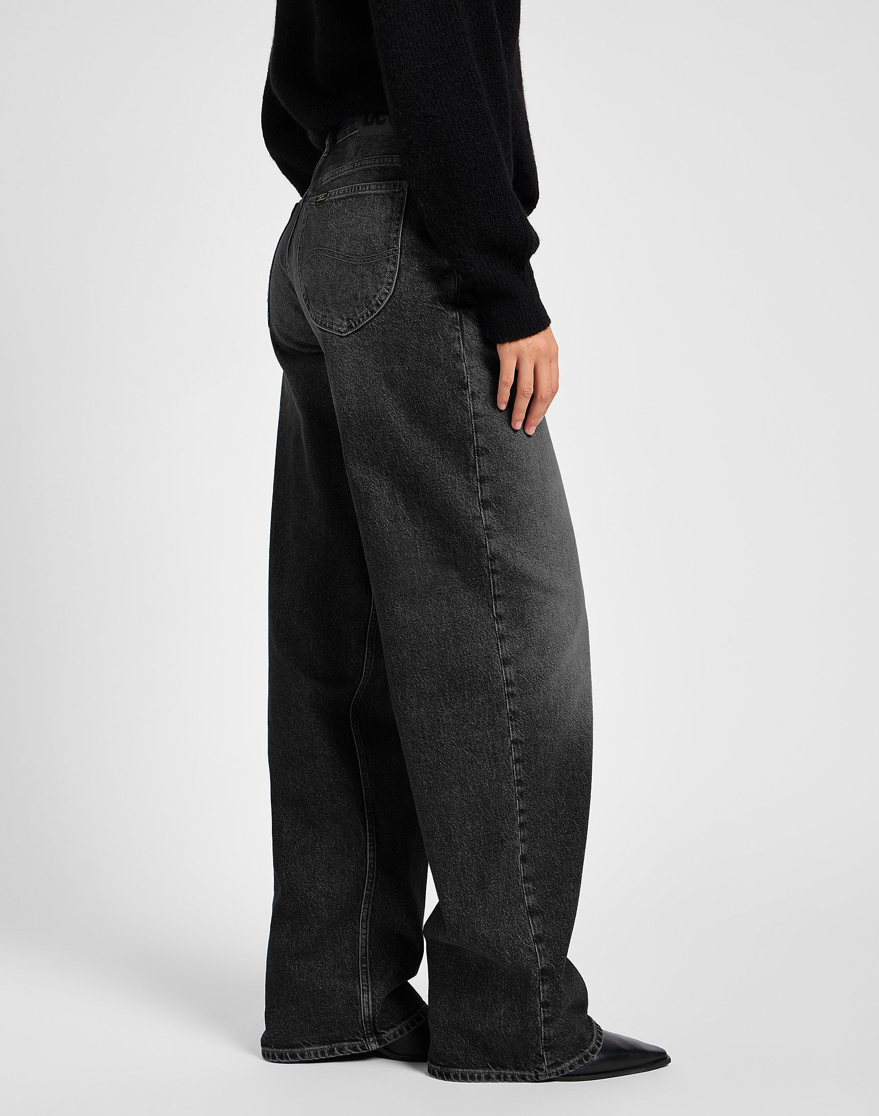Damskie Spodnie Lee Rider Loose Charred Black 112355210
