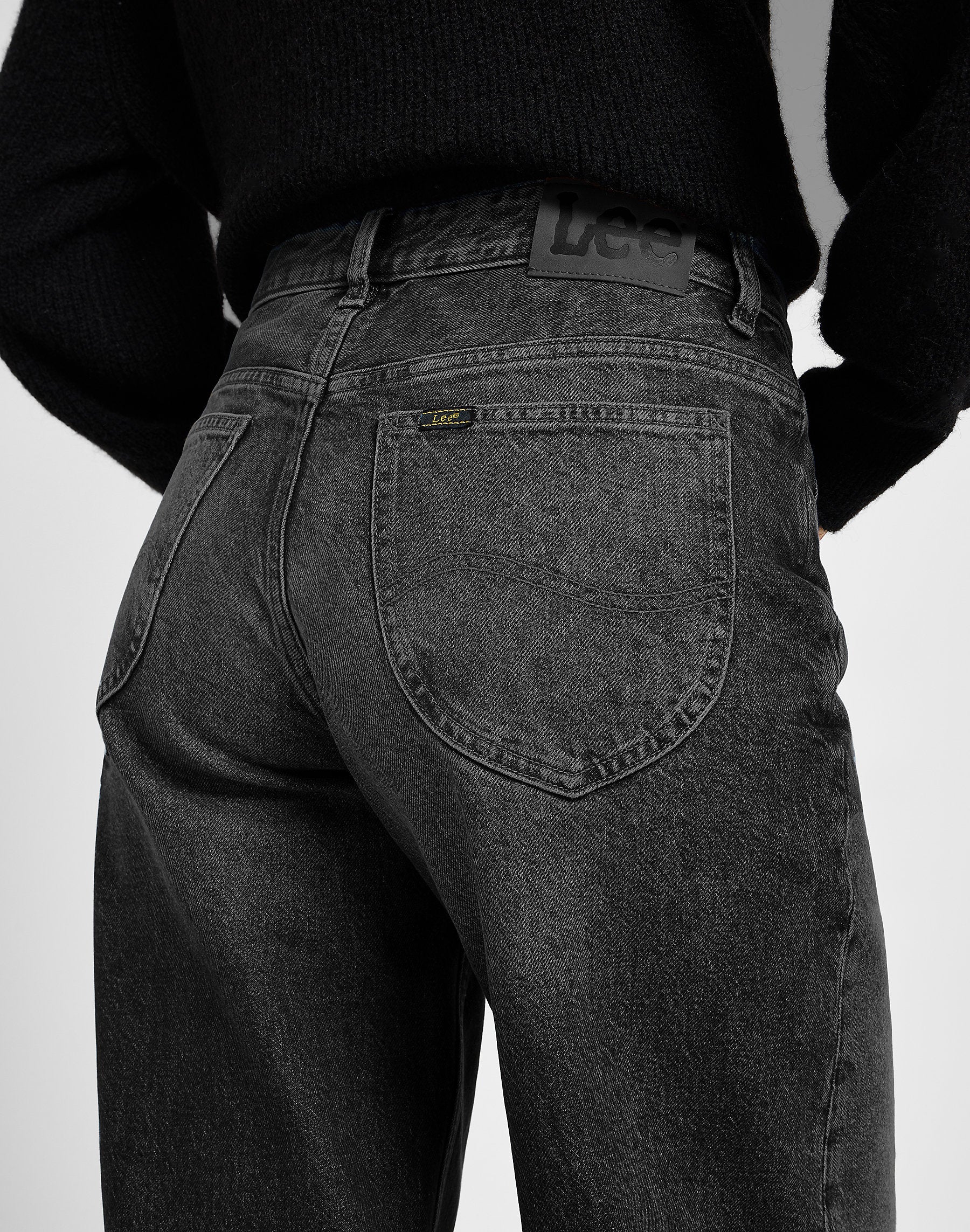 Damskie Spodnie Lee Rider Loose Charred Black 112355210