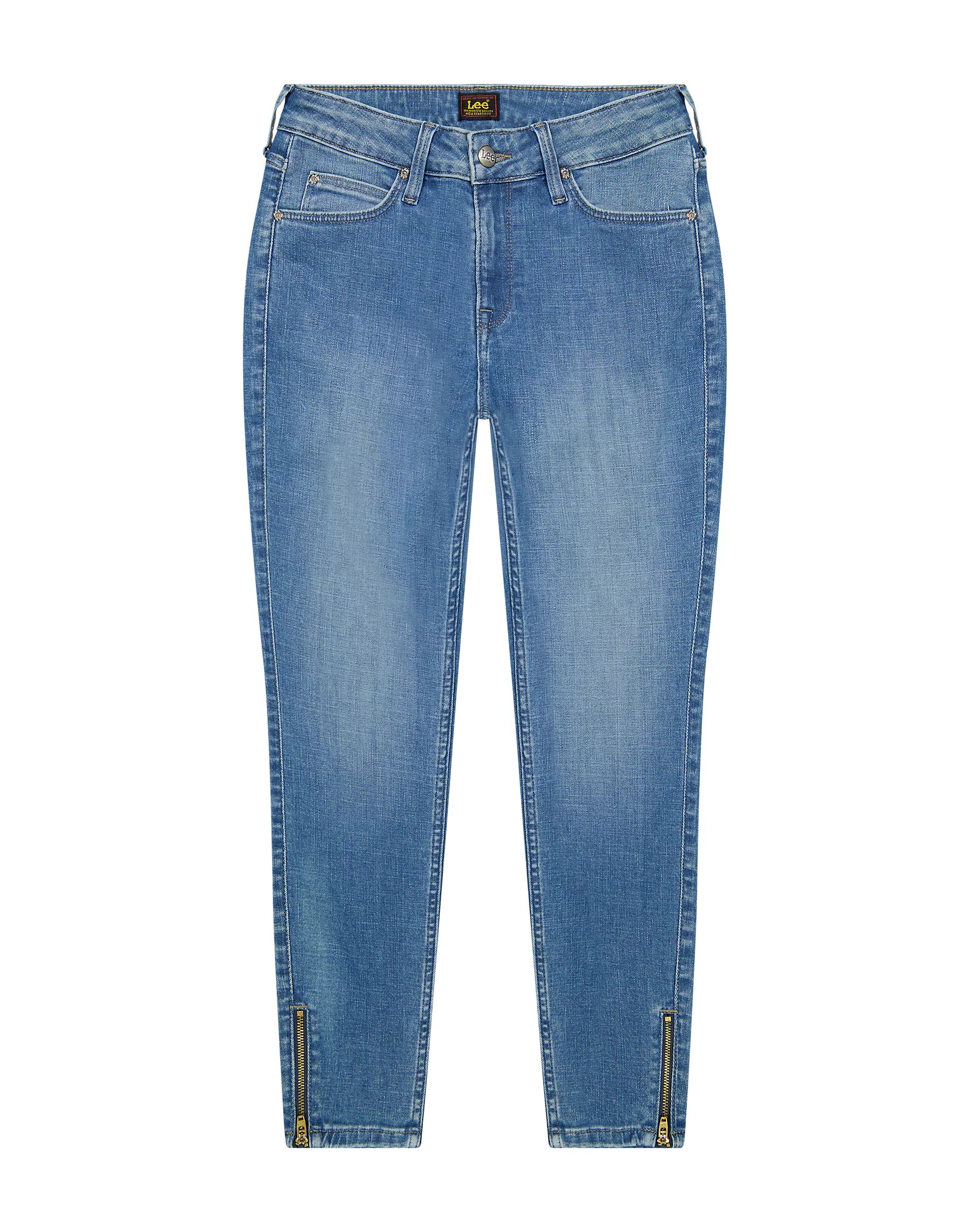 Damskie Spodnie Lee Scarlett High Zip Blue Buzz 112370946