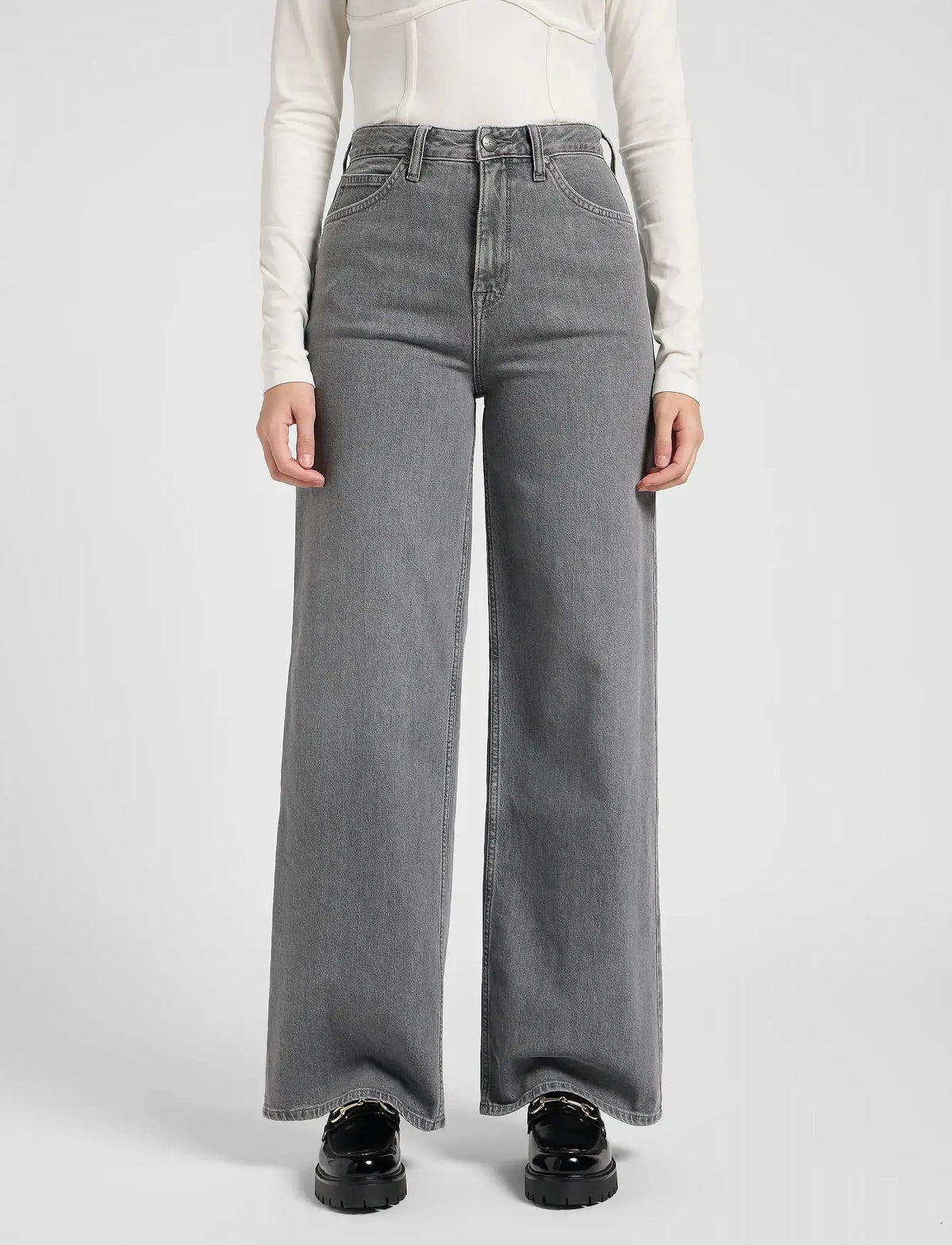 Damskie Spodnie Lee Stella Grey Fog 112370892